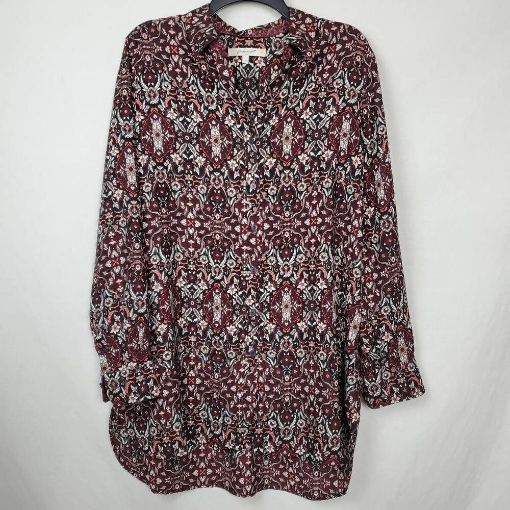 FoxCroft Womans 14 Plus Black Button Front Blouse
